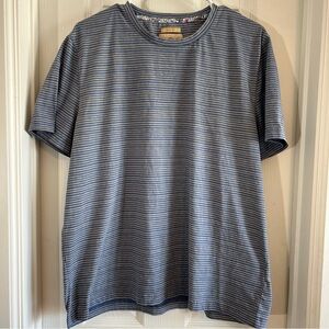 Joe Joseph Abboud Slim Fit Blue Striped Tee – XL‎ Soft Casual Short Sleeve Shirt